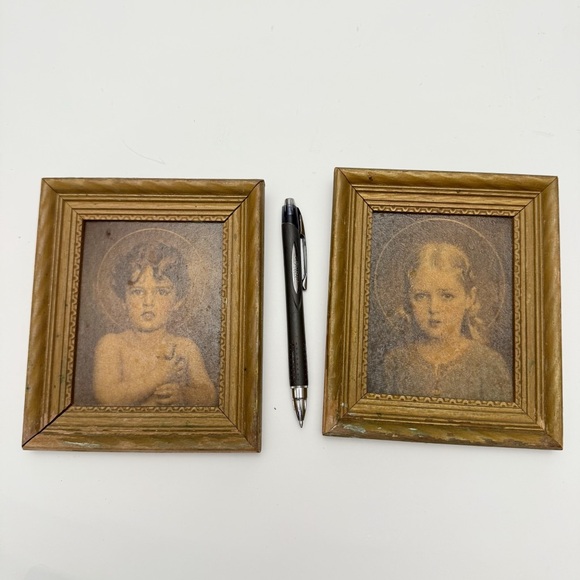 Vintage Edward Gross Co. Mary Most Holy St. John Set of Framed Religious Prints - Picture 9 of 11